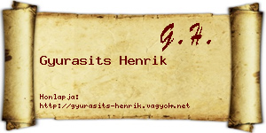 Gyurasits Henrik névjegykártya